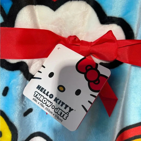 Hello Kitty Blue Rainbow Ice Cream Plush Throw - NWT - Picture 2 of 3